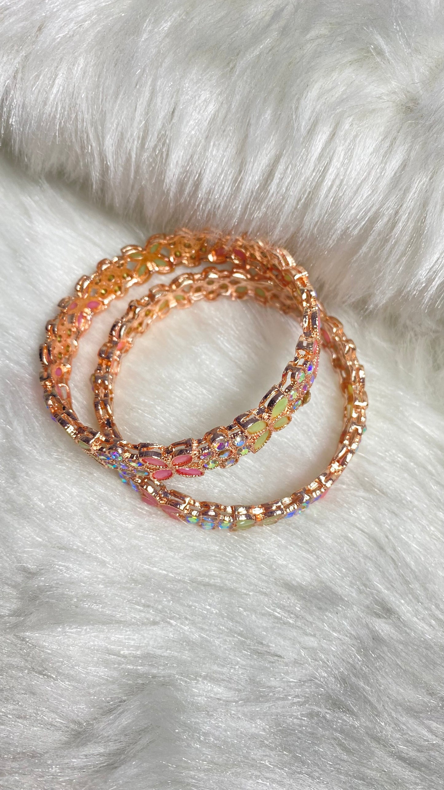 Set of 2 pinkish Gold kangan