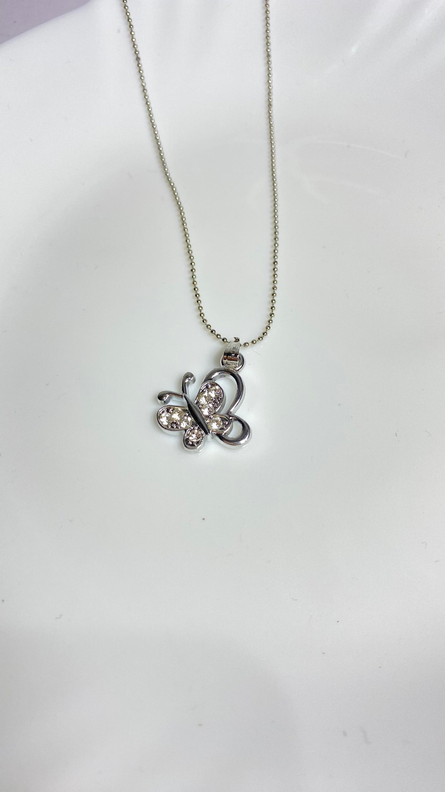 silver charm butterfly pendent