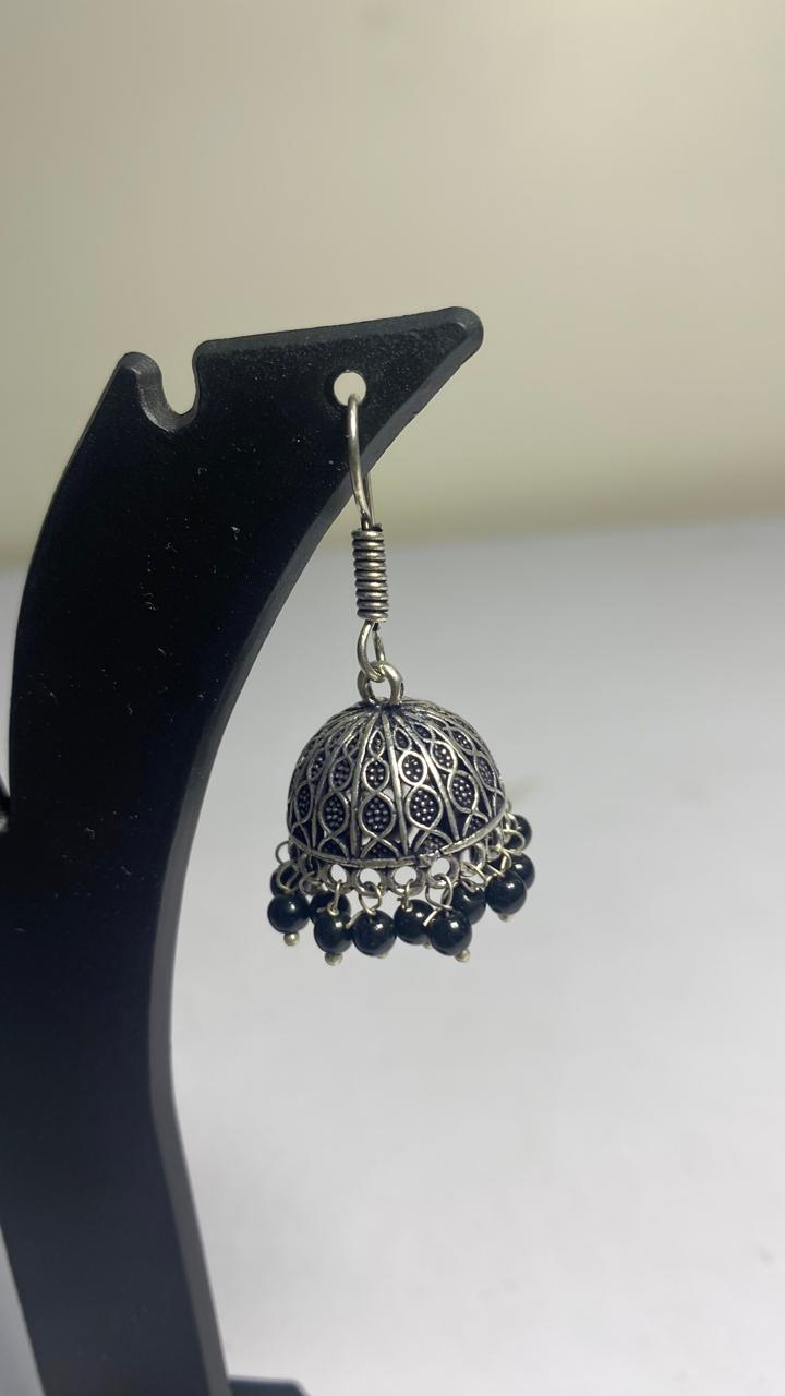 Black oxidised earring