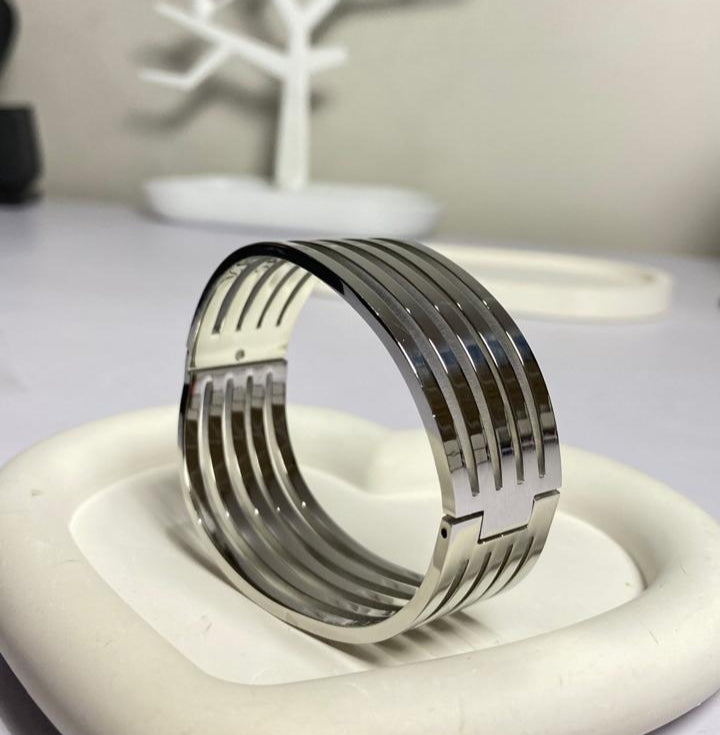 Silver Multi-Band Cuff Bracelet