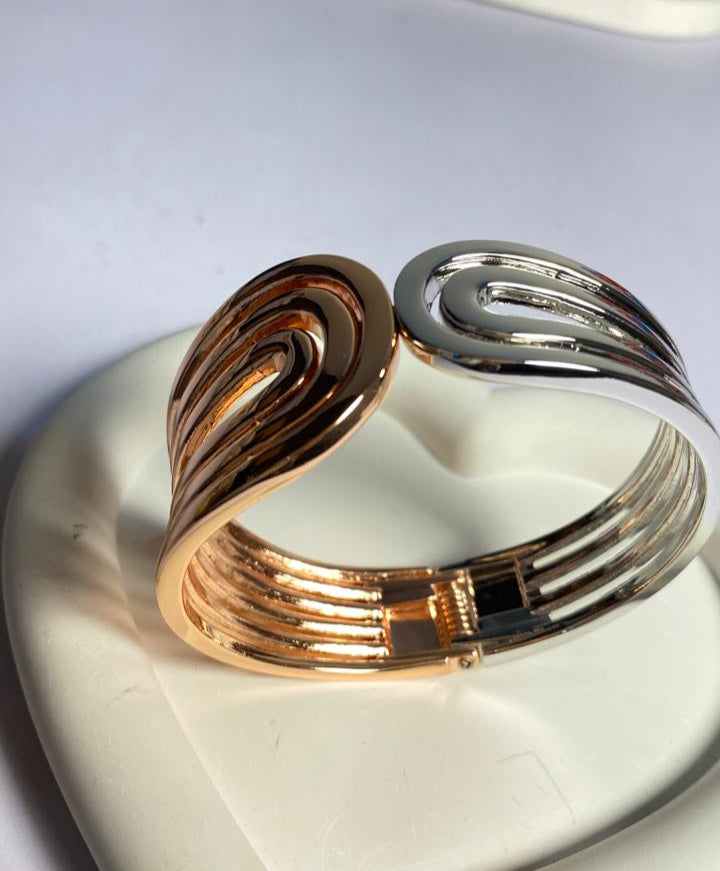 Silver & Rose Gold Statement Braclet