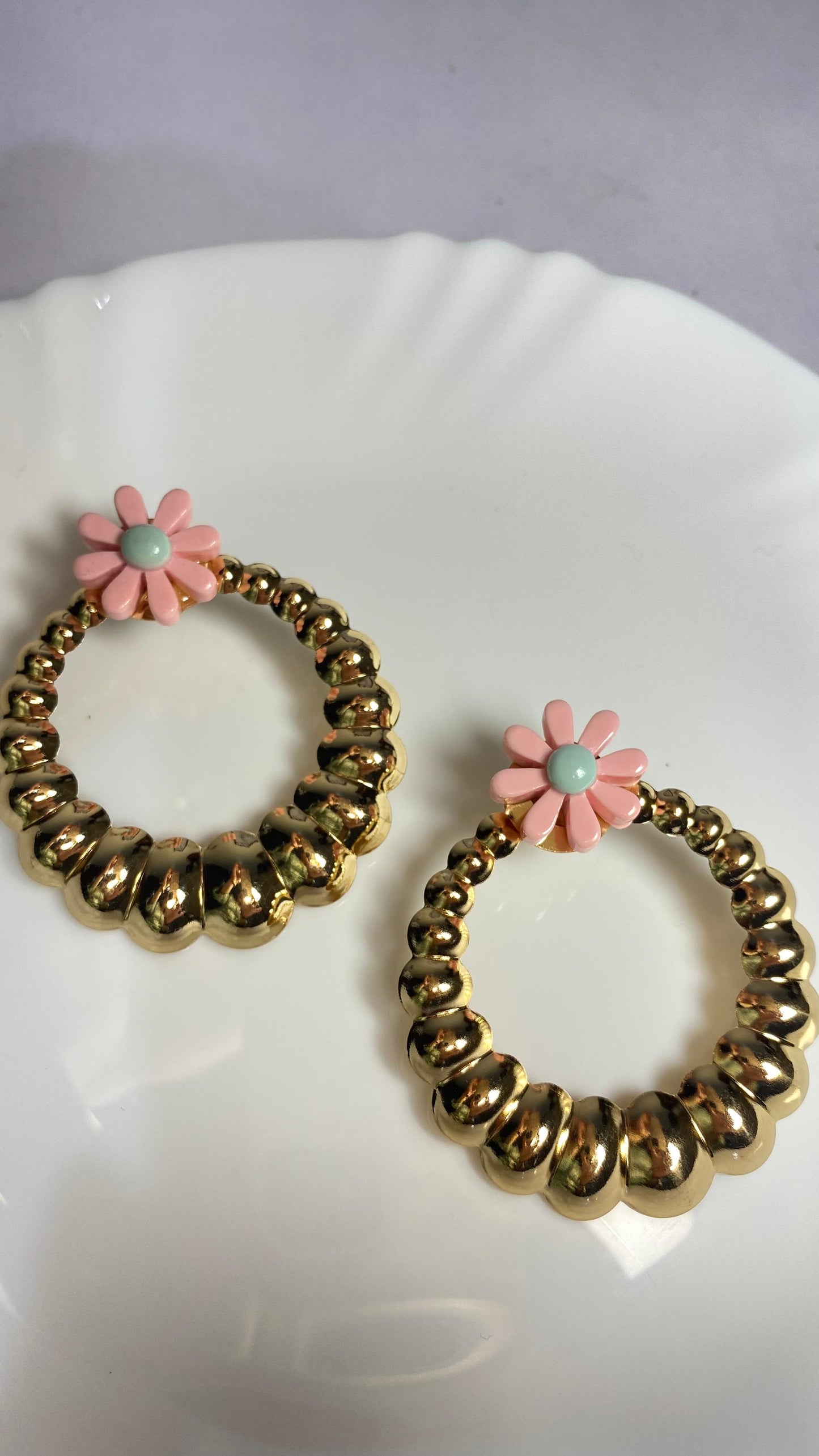 Floral Hoop Earrings