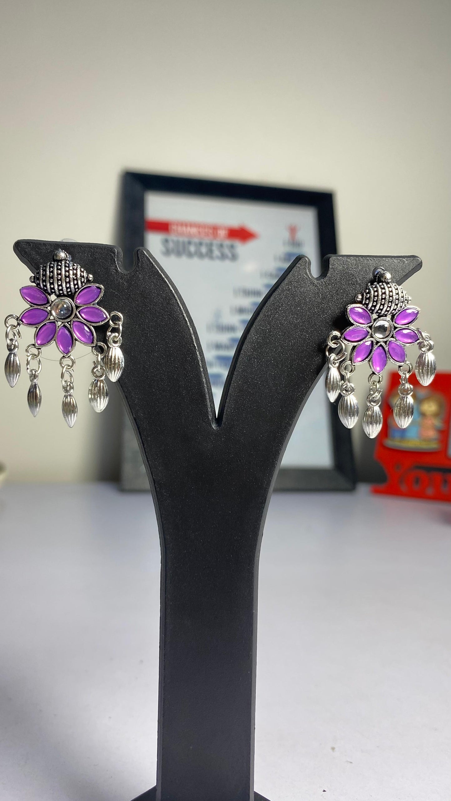 Floral Silver Earrings