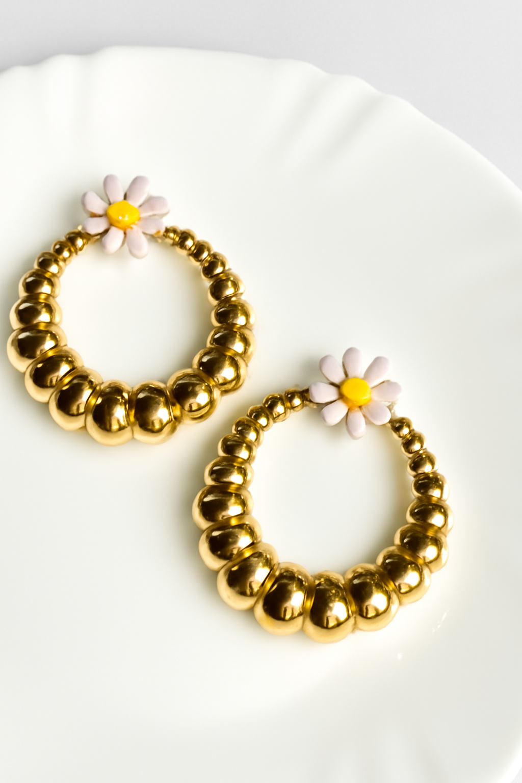 Floral Hoop Earrings