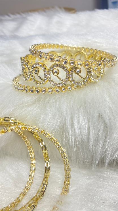 Set of 6 Golden Bangles