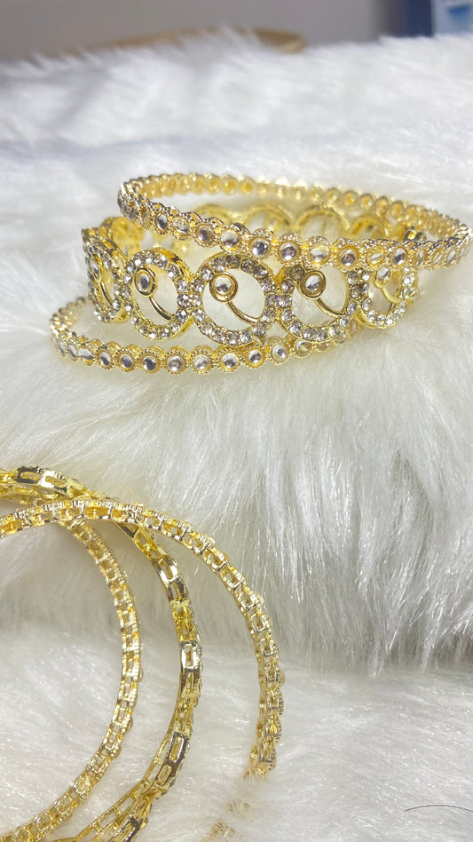 Set of 6 Golden Bangles