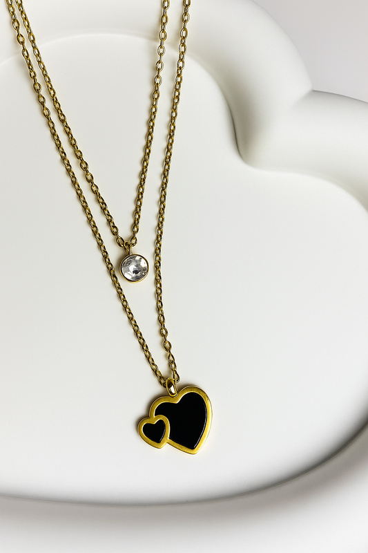 Dual Heart Pendant Necklace