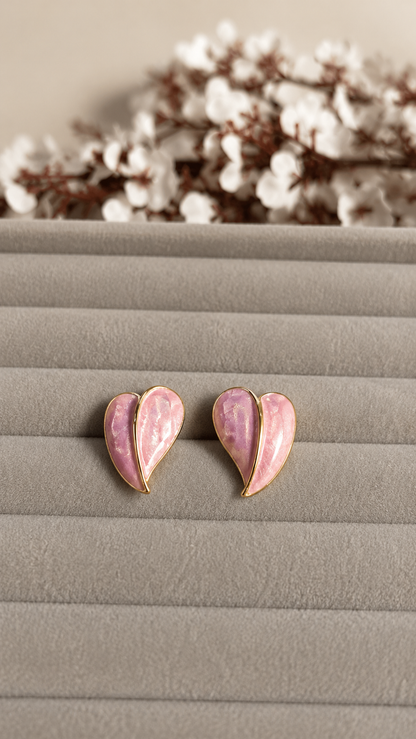 Pink Pearl Leaf Earrings