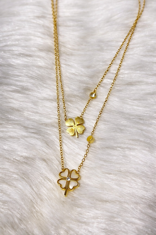 Double Layer Floral Heart Necklace