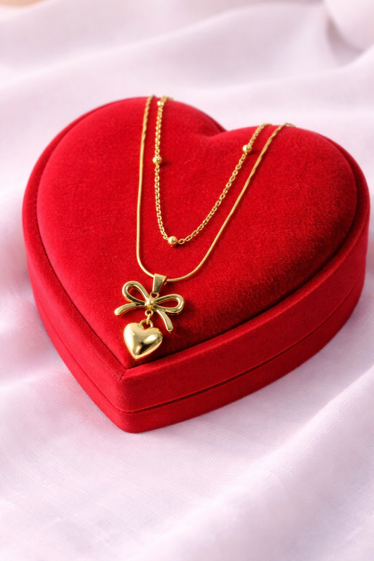 Love Heart Double Layer Necklace