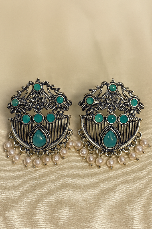 Elegant  Stone Oxidized Earrings
