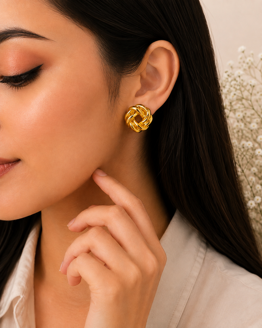 Golden Knot Earring( Anti-Tarnish)