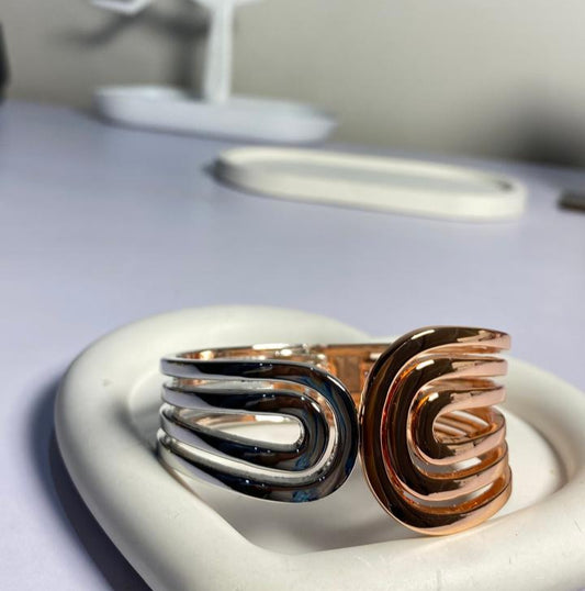 Silver & Rose Gold Statement Braclet