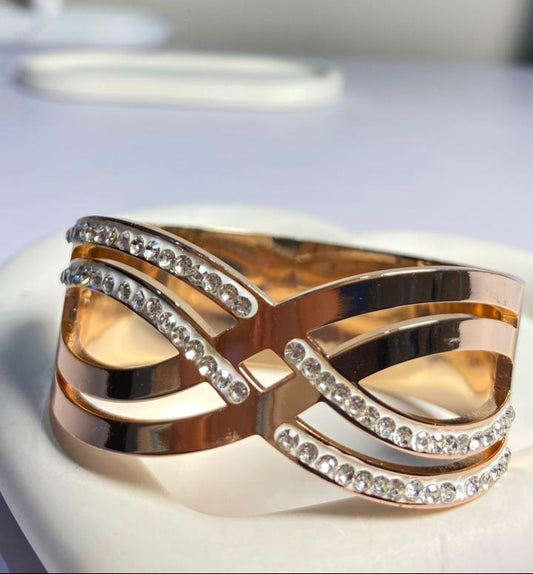 Shimmering Rose Gold Statement Cuff