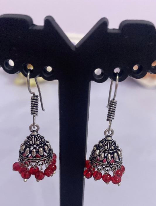 Red oxidised Jhumka