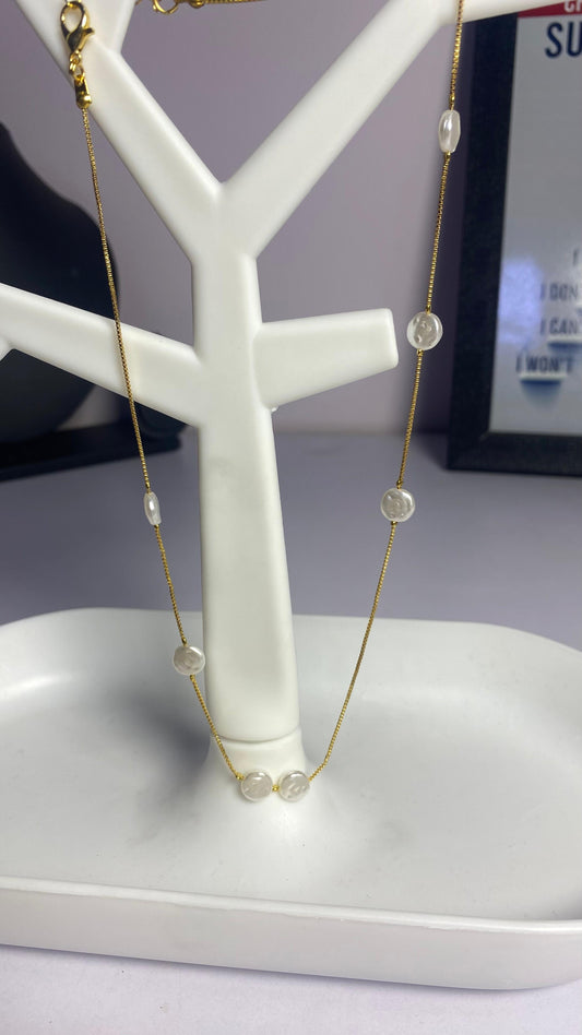 White Beads NeckChain