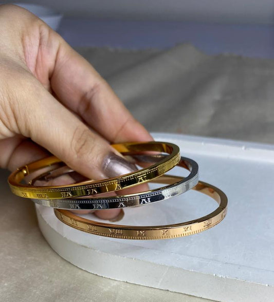 Silver, Gold, and Rose Gold Bracelet