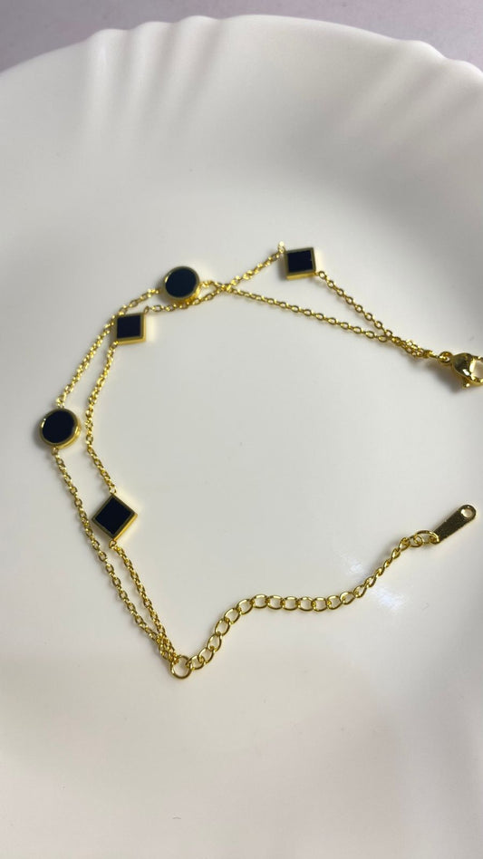 Black block anti tarnish bracelet