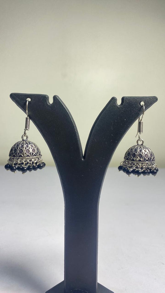 Black oxidised earring