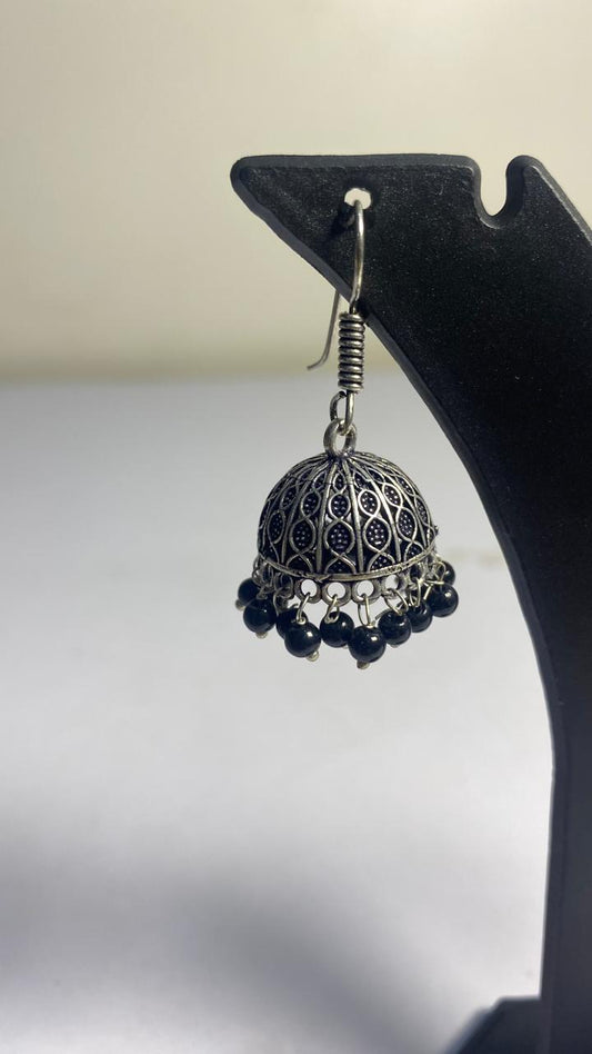 Black oxidised earring