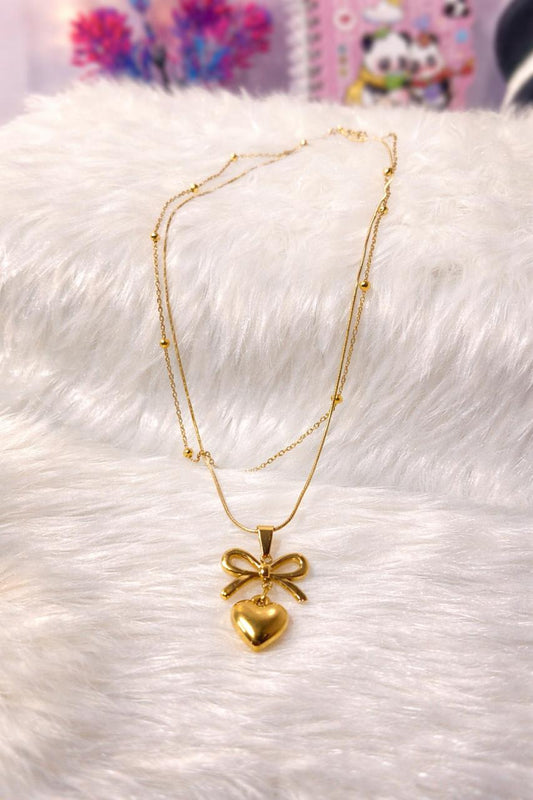 Love Heart Double Layer Necklace