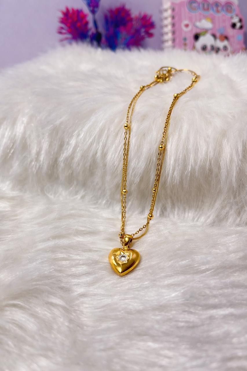 Love Heart Gold Anti Tarnish Pendent