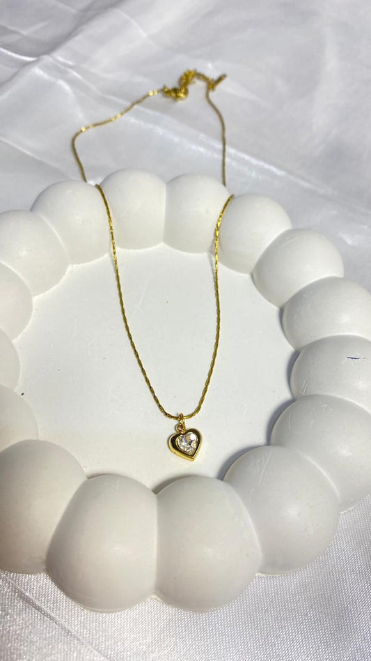 White Heart Necklace