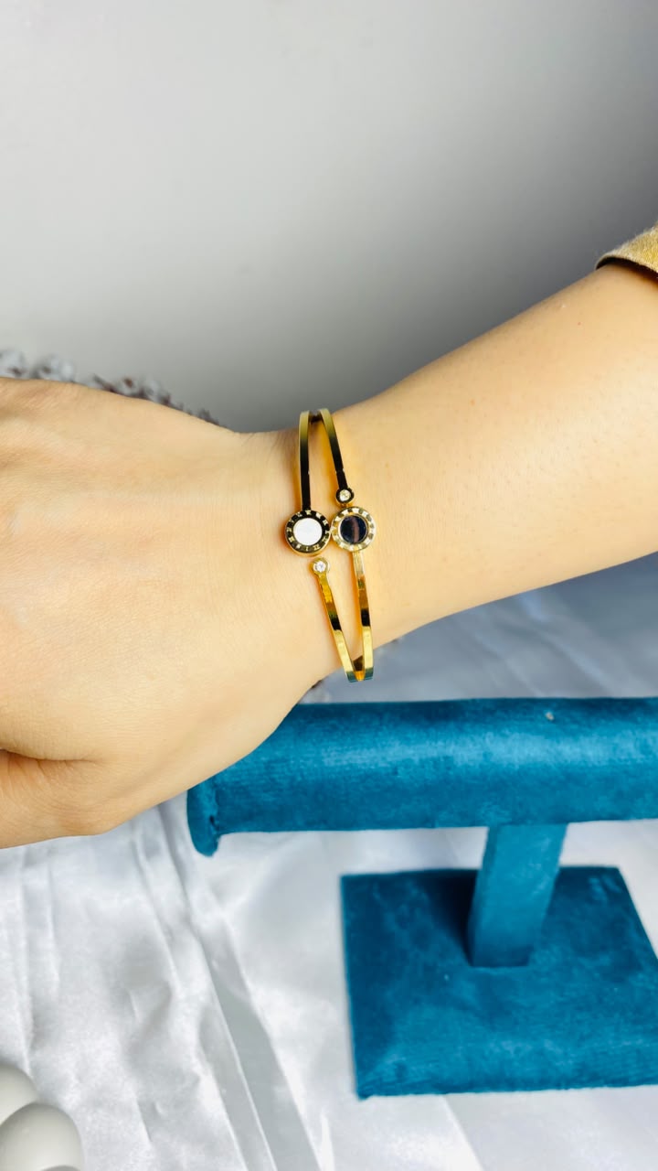 Black & White stone Anti Tarnish Bracelet