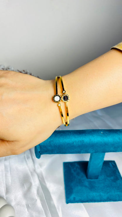 Black & White stone Anti Tarnish Bracelet