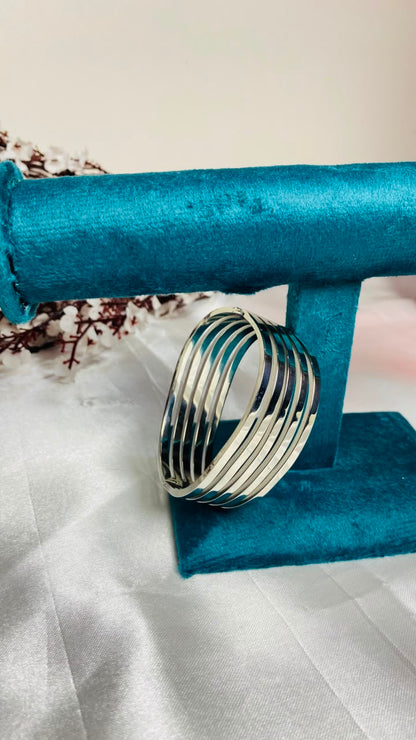 Silver Anti Tarnish Kada Bracelet
