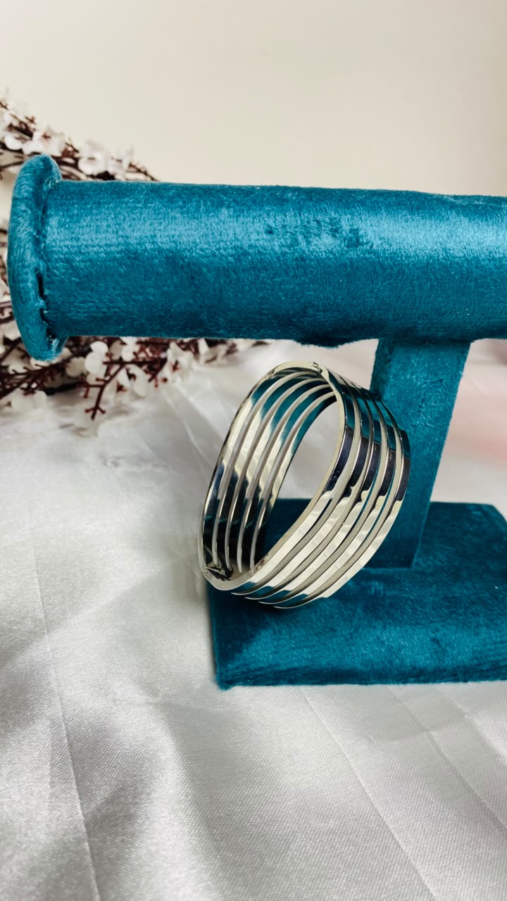 Silver Anti Tarnish Kada Bracelet