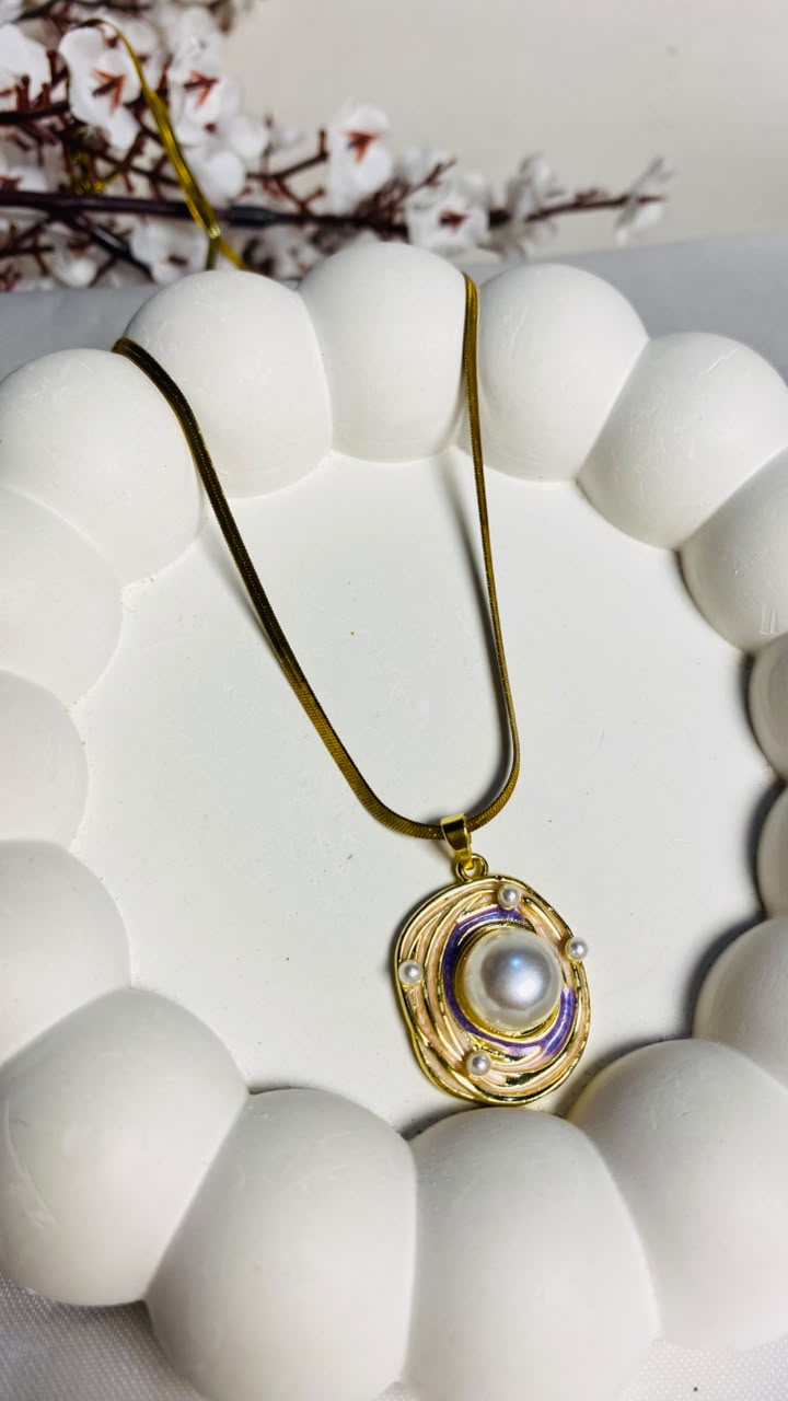 Purple Blossom Pearl Pendant