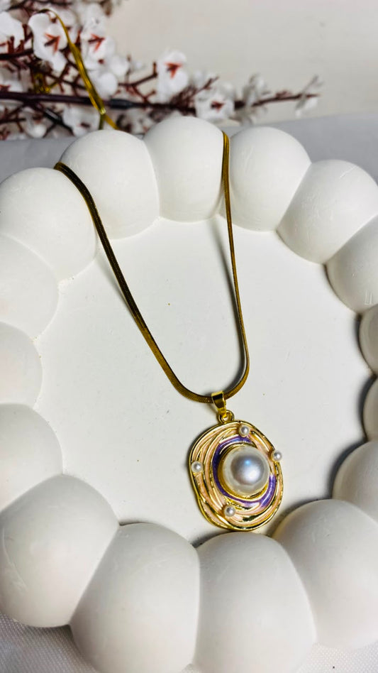 Purple Blossom Pearl Pendant