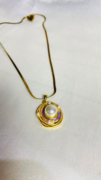 Purple Blossom Pearl Pendant