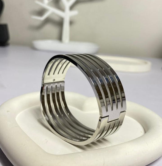 Silver Multi-Band Cuff Bracelet