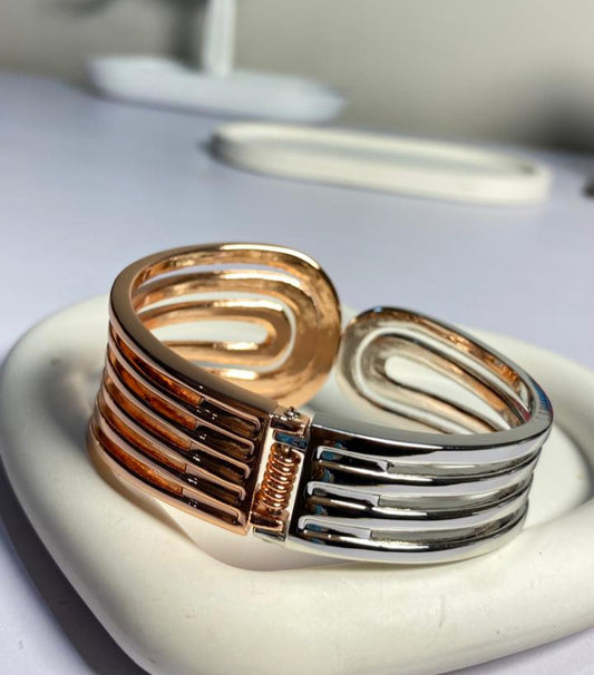 Silver & Rose Gold Statement Braclet