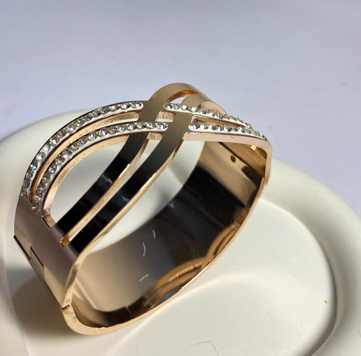 Shimmering Rose Gold Statement Cuff