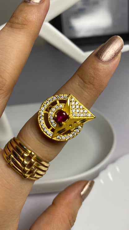 Golden adjustable ring
