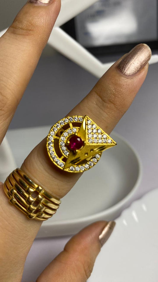 Golden adjustable ring