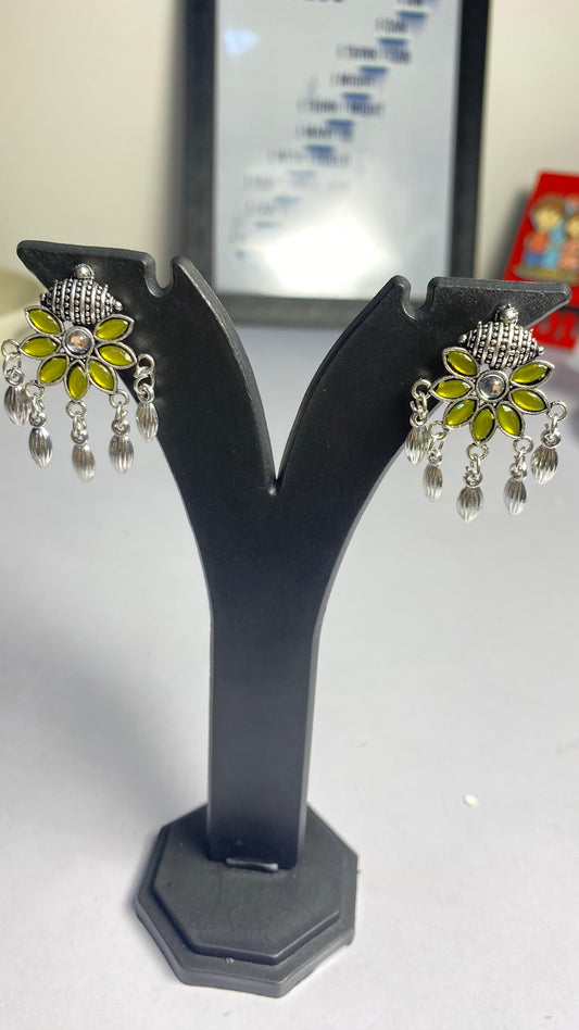 Floral Silver Earrings