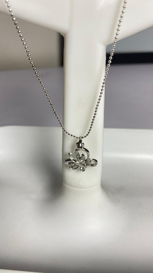 silver charm butterfly pendent