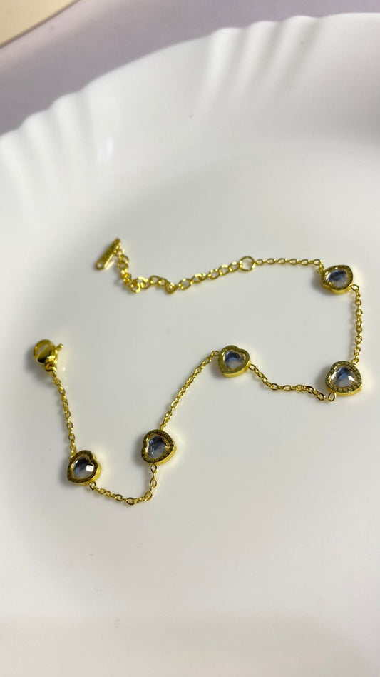 Golden Charm Bracelet with stone