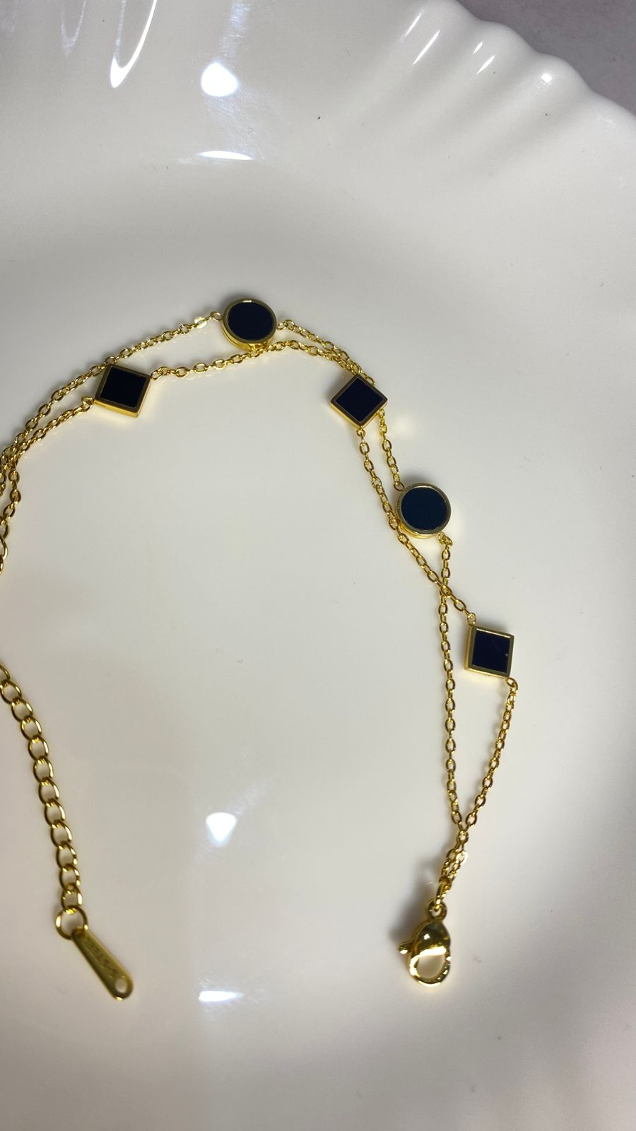 Black block anti tarnish bracelet