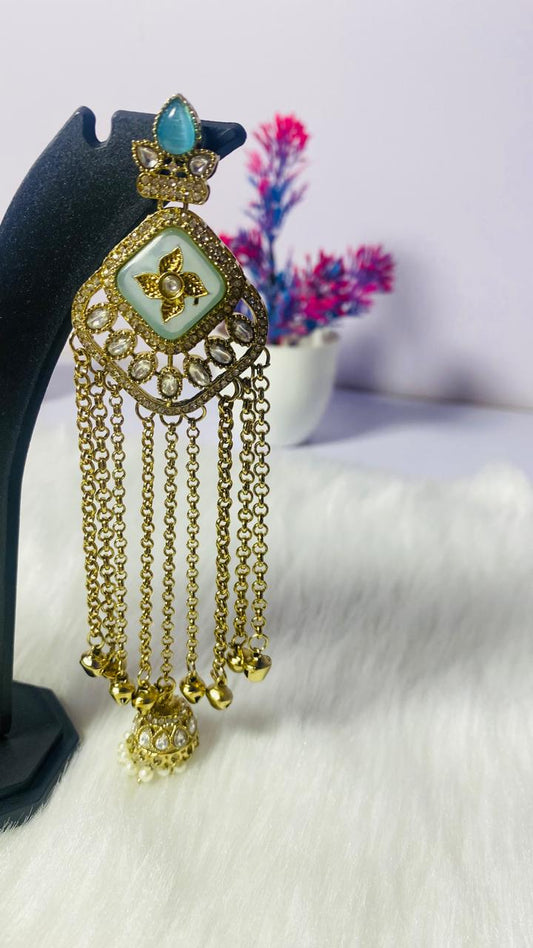 Traditional Kashmiri Long Pearl Jhumka Earrings