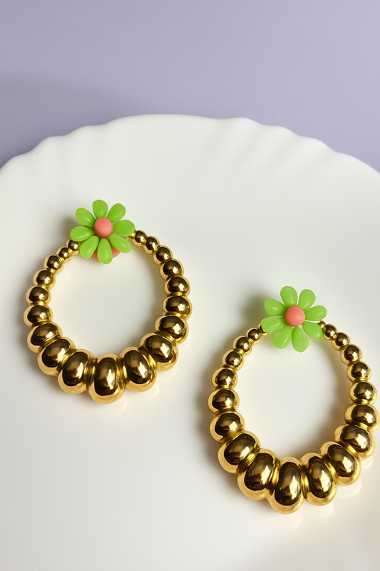Floral  Hoop Earrings