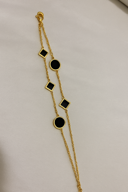 Black Charm anti tarnish bracelet
