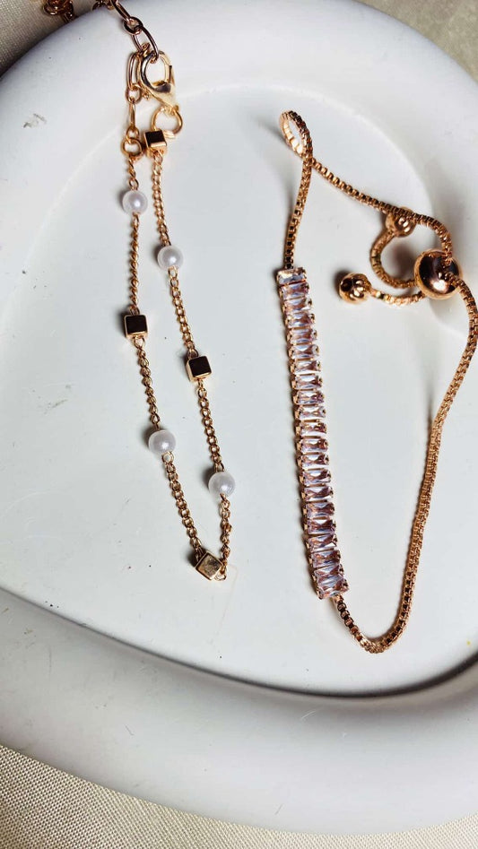 Rose Gold bracelets set